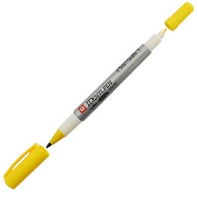 Caneta Permanente Ponta Dupla Identi Pen Sakura Amarelo